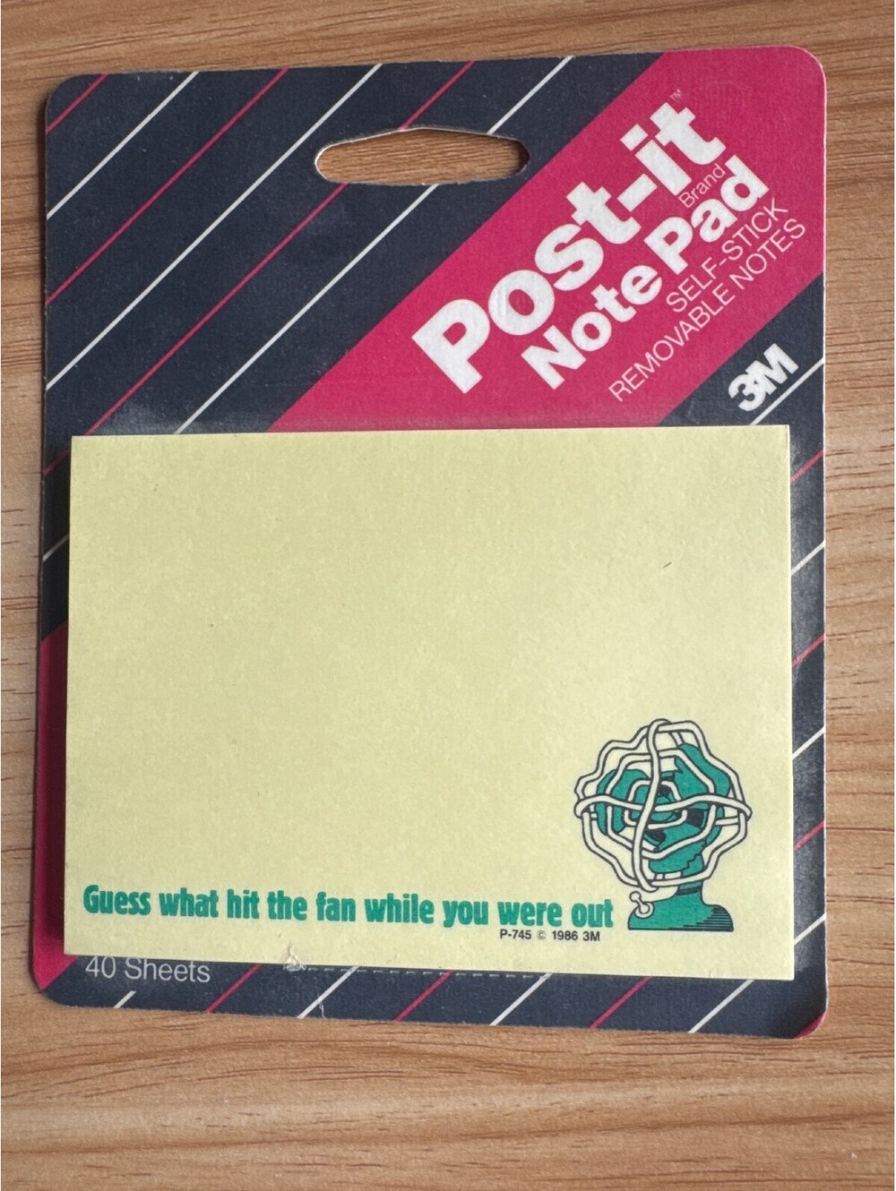 Vintage 1986 3M Post-it Guess What Hit The Fan Note Pad NOS
